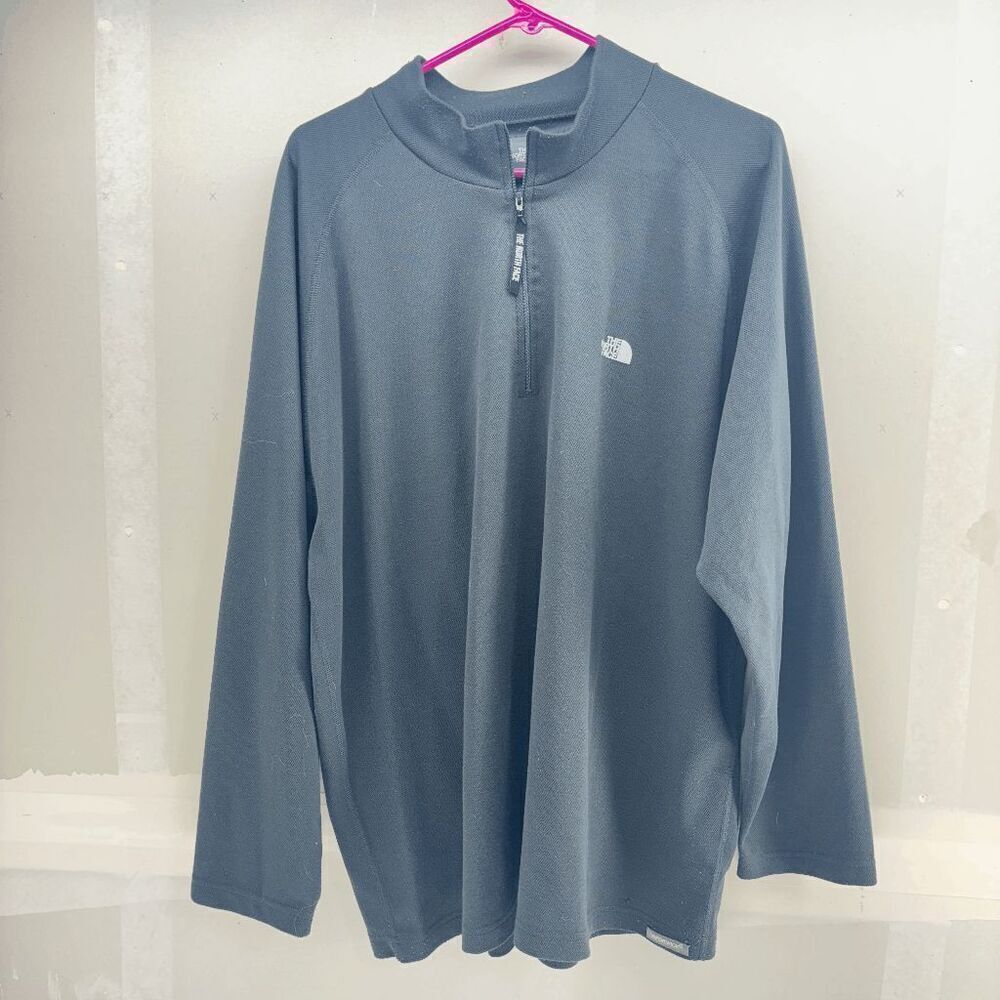 VTG The North Face Mid layer Mens 2XL 1/4 Zip‎ Gray Vaporwick Pullover Shirt
